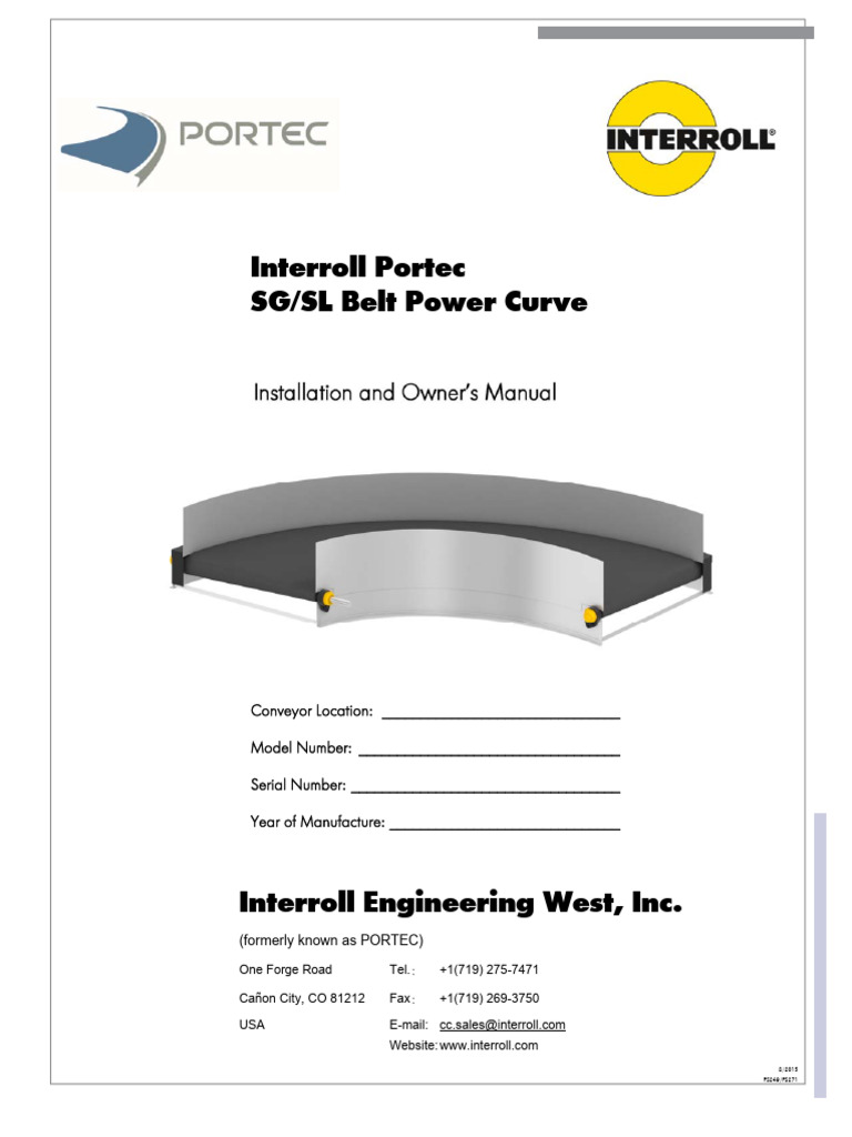 Interroll Portec Belt Power Curve Manual | PDF | Belt (Mechanical) | Screw