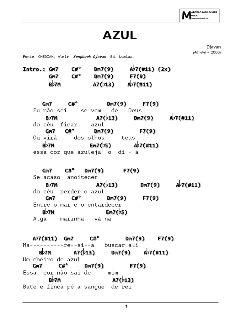 Azul (Djavan) | PDF