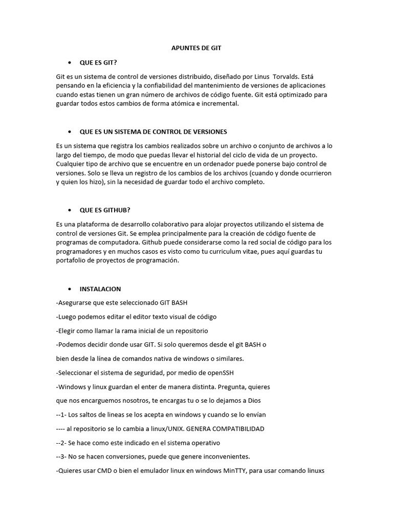 Introducción a Git y su uso en programación | PDF | Archivo de ...