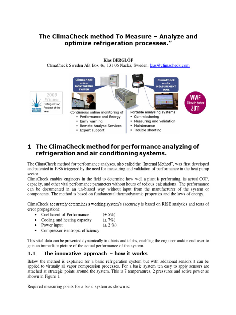 Climacheck Tool Documentation | PDF | Refrigeration | Fluid Dynamics