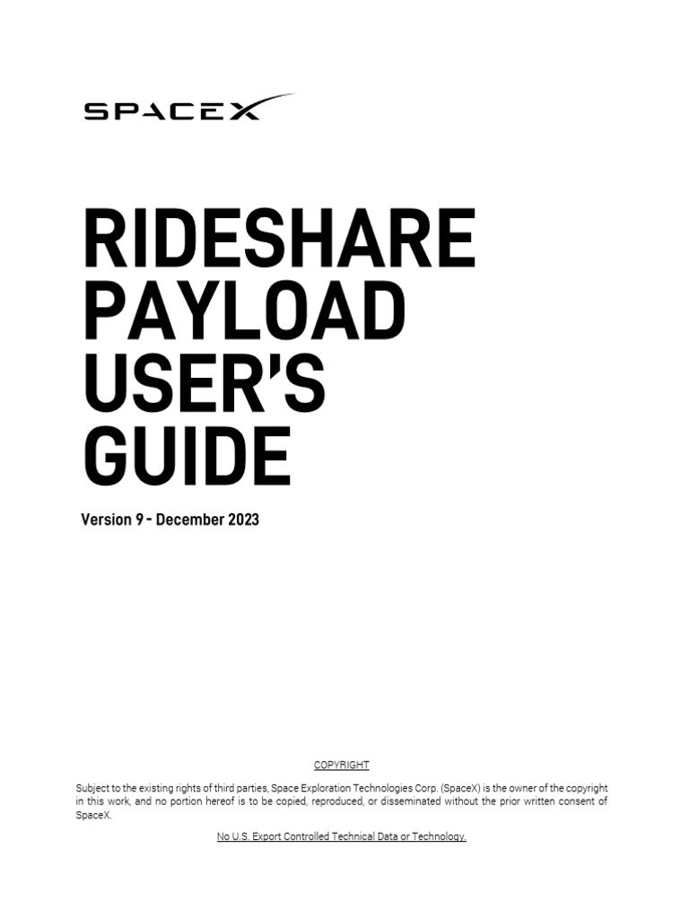 SpaceX Rideshare Payload Users Guide Dec23 | PDF | Space X | Aerospace