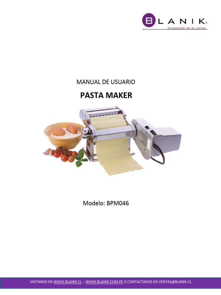 Manual de Usuario Pasta Maker BPM046 | PDF | Enchufes y tomas de ...