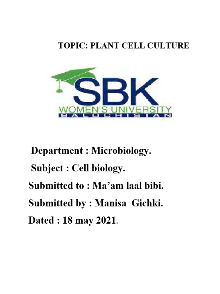 Plant Cell Culture Techniques and Applications | PDF | Growth Medium ...