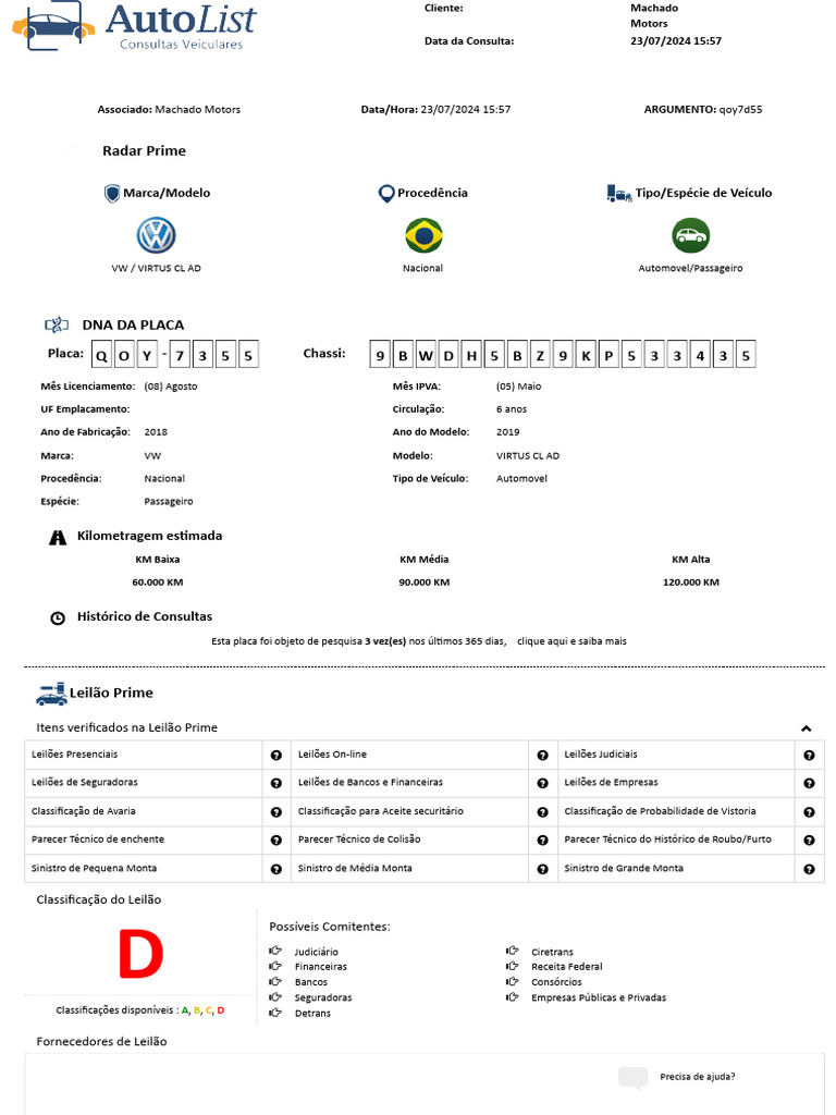 Consulta de Veículo: VW Virtus 2019 | PDF | Leilão