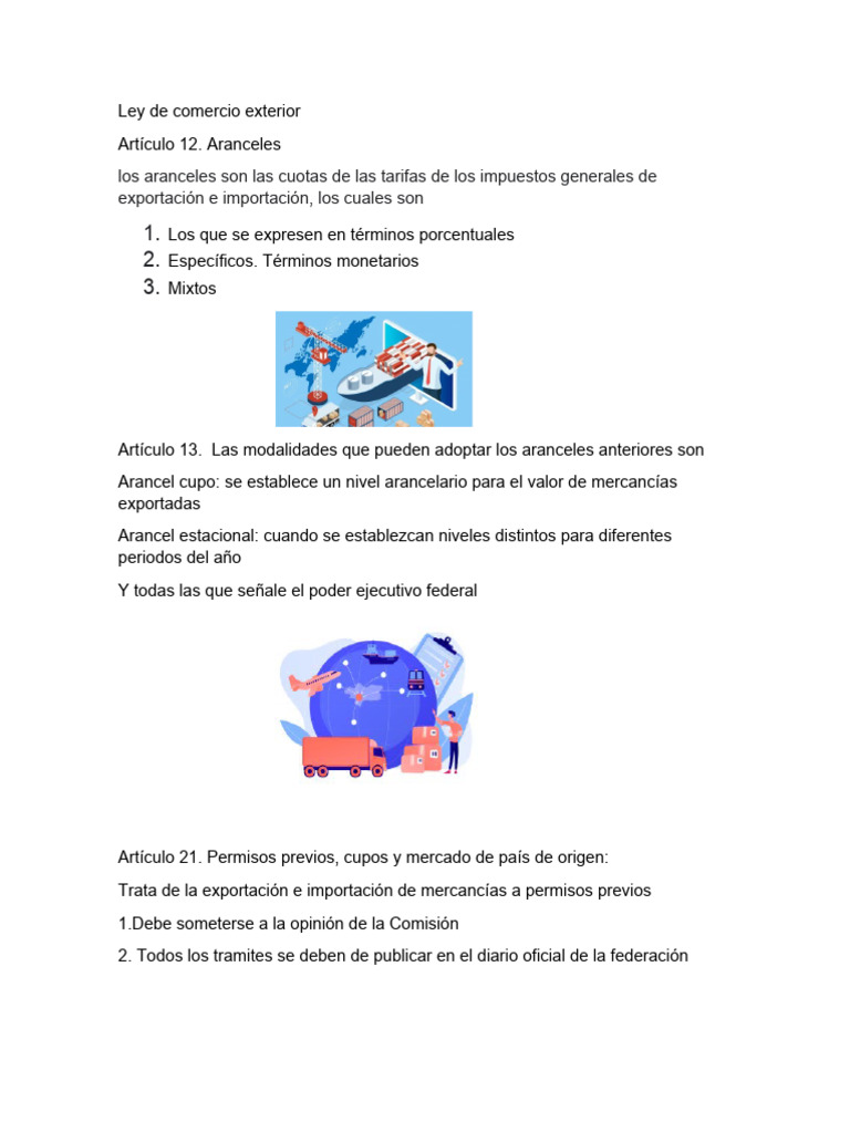Ley de Comercio Exterior | PDF | aduana | Arancel