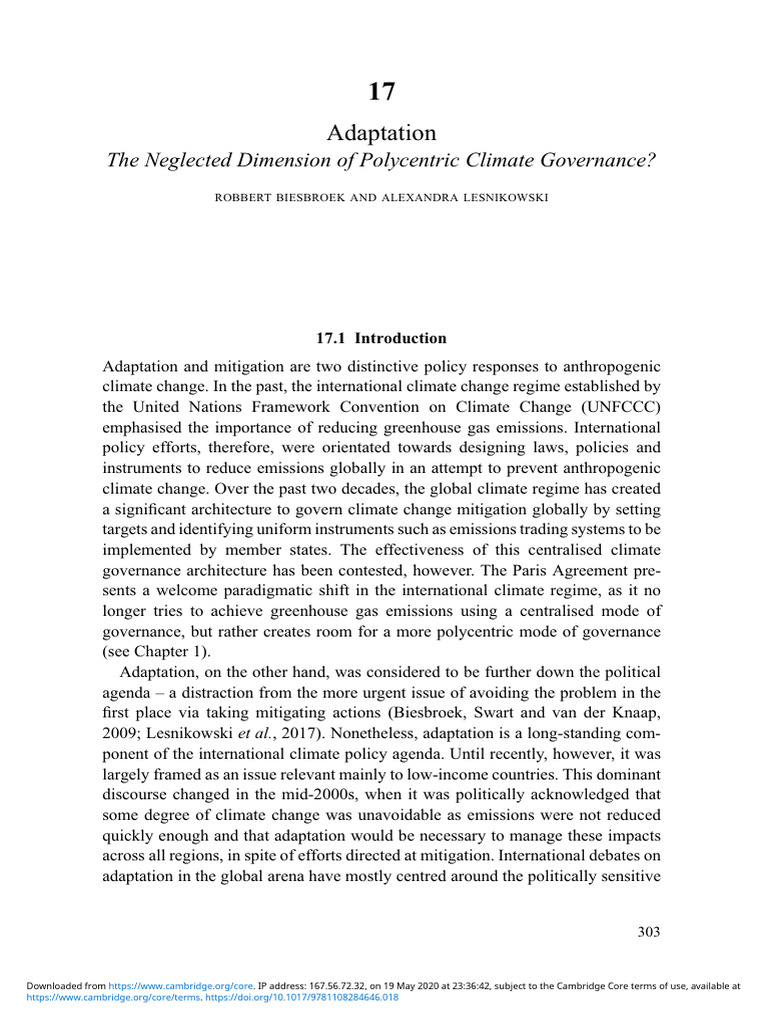 Polycentric Climate Adaptation Governance | PDF | Governance | Climate ...