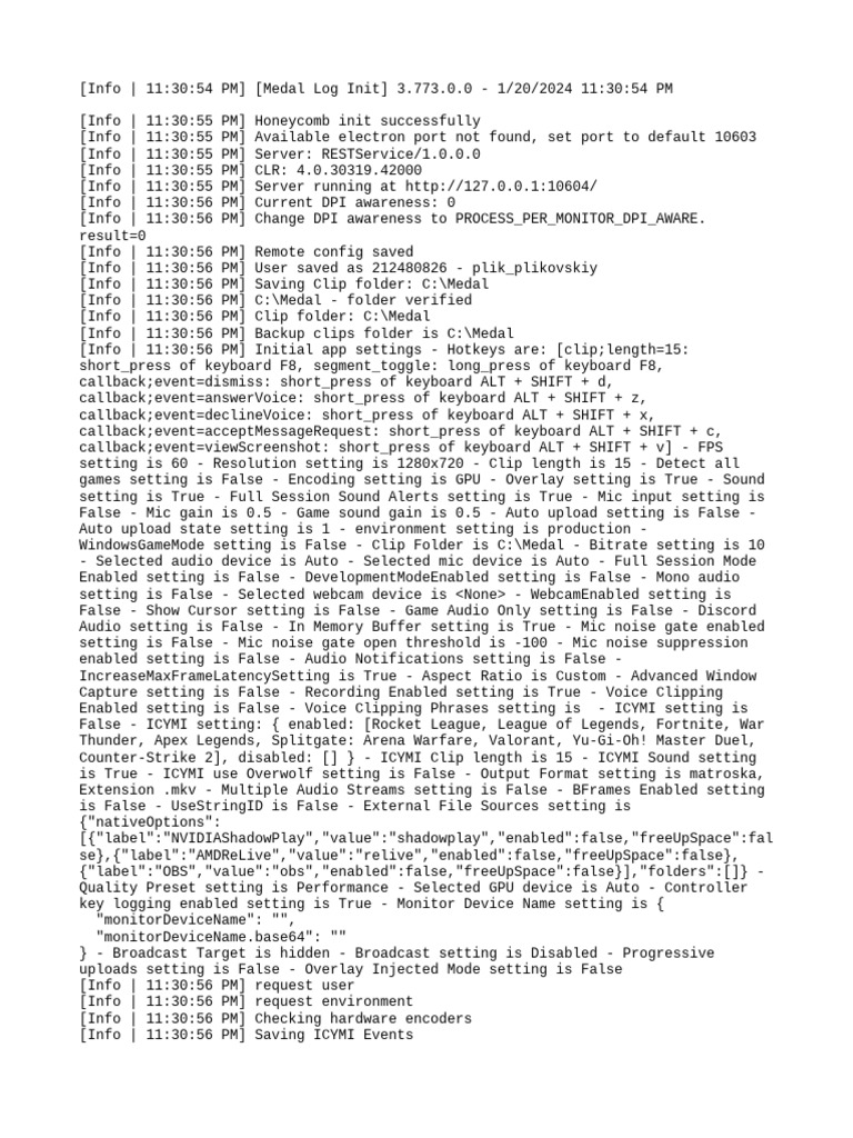 Medal App Initialization Log | PDF | Graphics Processing Unit ...
