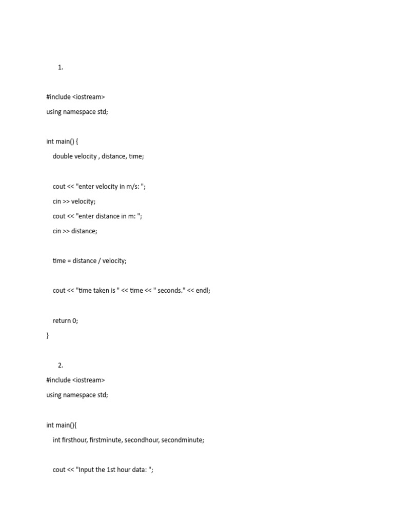 C++ Programs for Basic Calculations | PDF