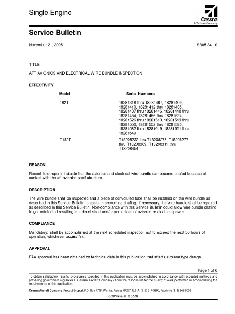 Aft Avionics and Electrical Wire Bundle Inspection | PDF | Aviation