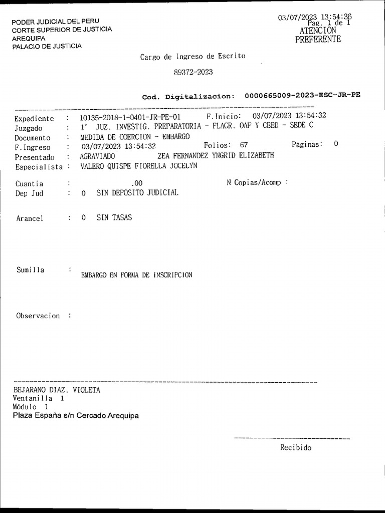 Escrito de Embargo | PDF