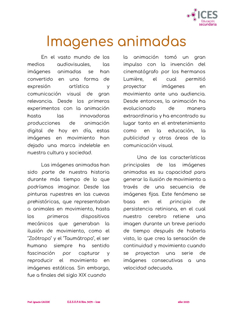 Evolución de Imágenes Animadas | PDF | Animación | Imagen