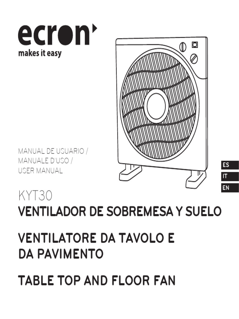 Manual de Usuario Ventilador Ecron | PDF | Los consumidores | Agua