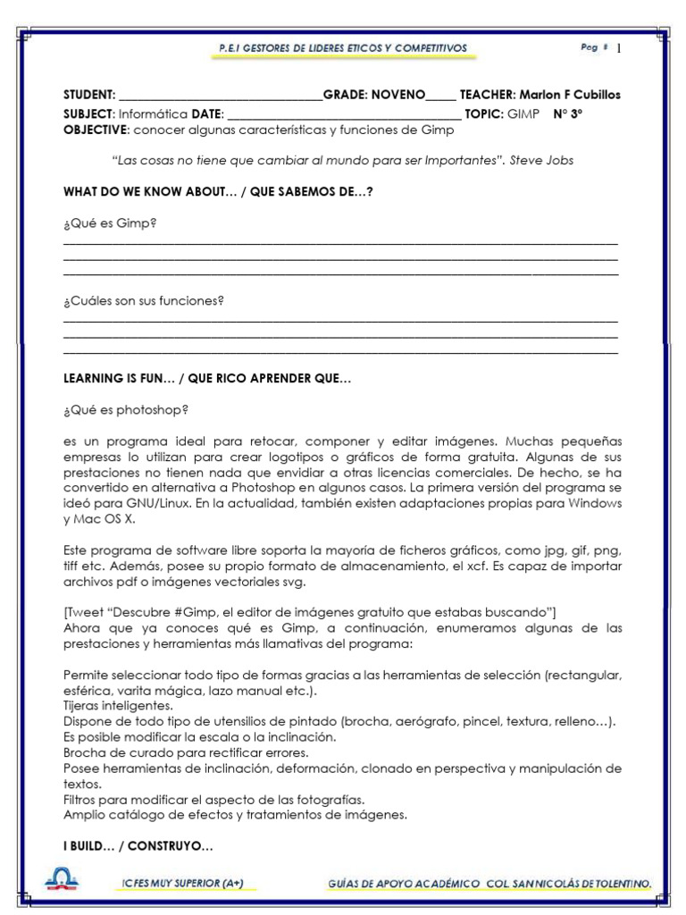 Guía Académica Informatica Noveno 3 Periodo | PDF | Informática | Software