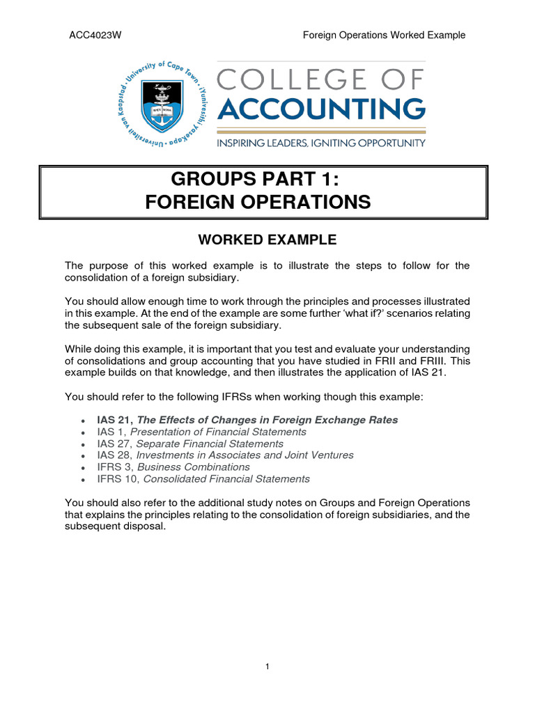 Week+5 Foreign+Operation Worked+Example | PDF | Goodwill (Accounting ...