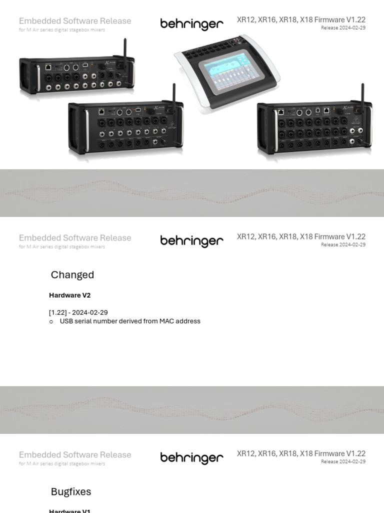 BRAN CATE BE02 - FW 1.22 Release Notes | PDF | Technology & Engineering