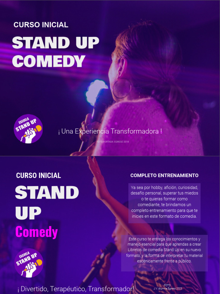 Descriptivo 2024 curso stand up pdf humor tarjeta de cr dito
