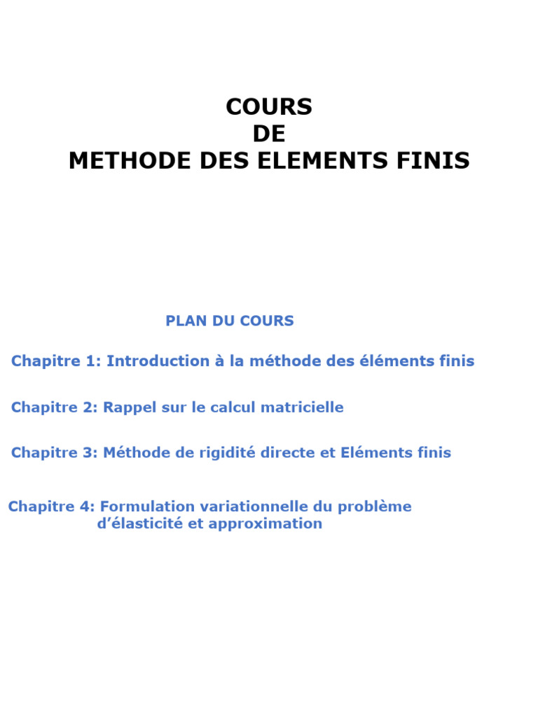 Introduction à la méthode des éléments finis | PDF | Méthode des ...
