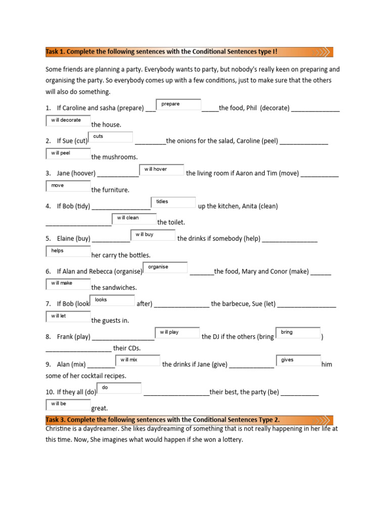 Conditional Sentences Exercises Worksheet | PDF | Team Sports ...