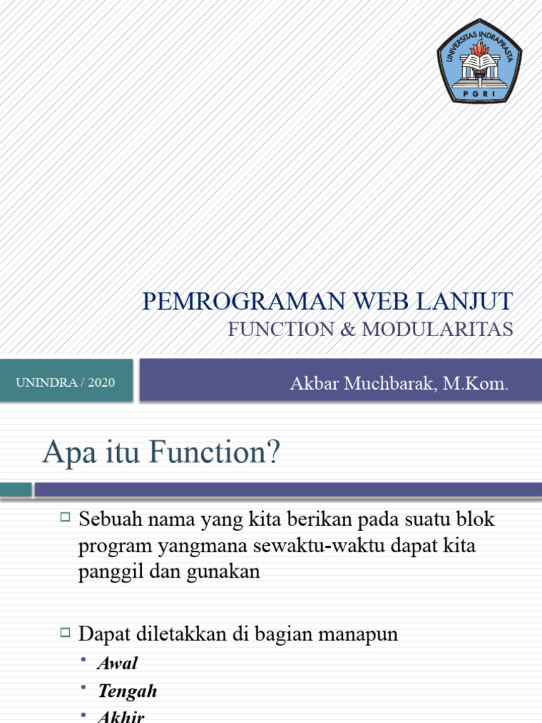 Function & Modularitas Pada PHP | PDF