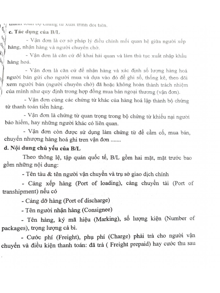 Các loại BL đường biển | PDF
