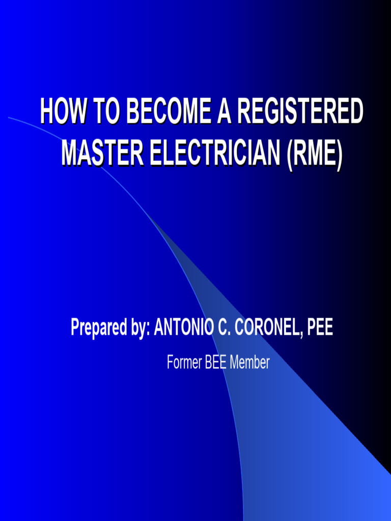 How to Become a Registered Master Electrician | PDF | Electrician ...