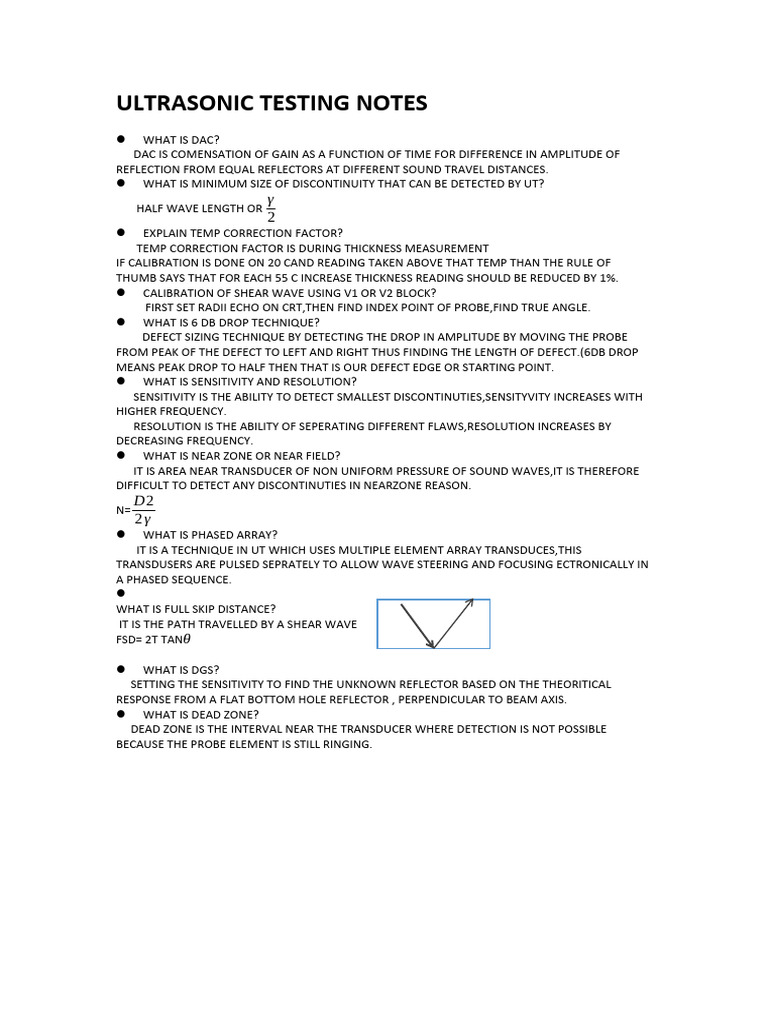 Ultrasonic Testing Notes | PDF | Science & Mathematics | Technology ...