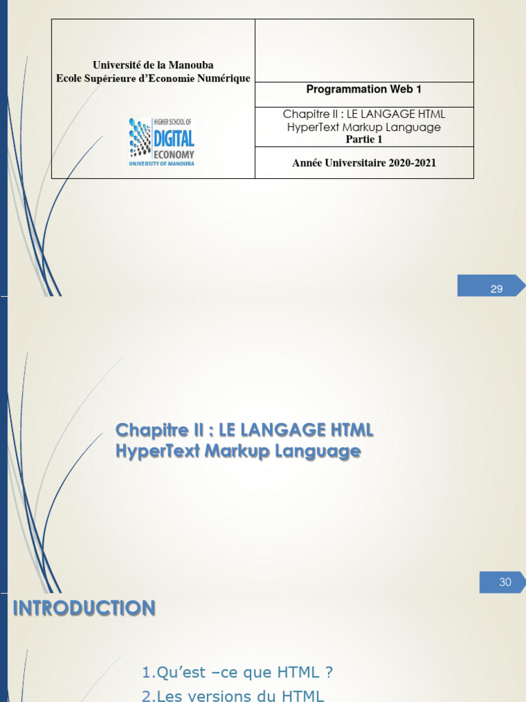 Introduction au langage HTML et HTML5 | PDF | Html | HTML5