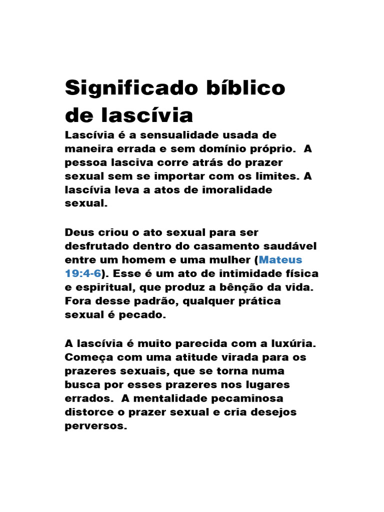 Significado Bíblico de Lascívia | PDF | Pecado | Amor, image size:768x1024