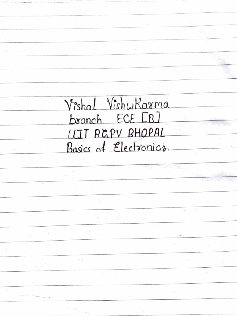 Electronics Notes 1st Sem | PDF