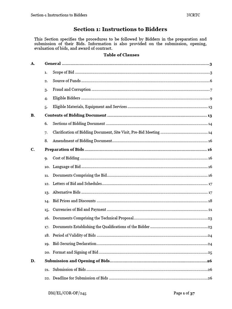 Bid Submission Guidelines for NCRTC | PDF | Joint Venture | Consultant