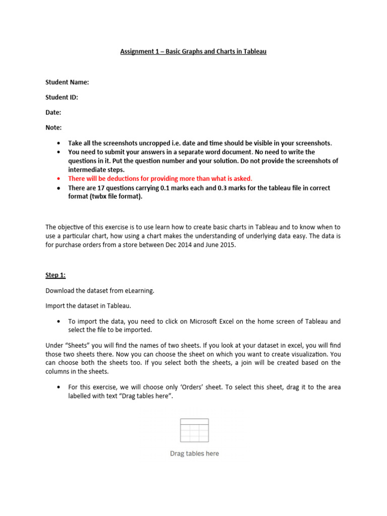 Assignment 1 Charts in Tableau | PDF | Chart | Microsoft Excel