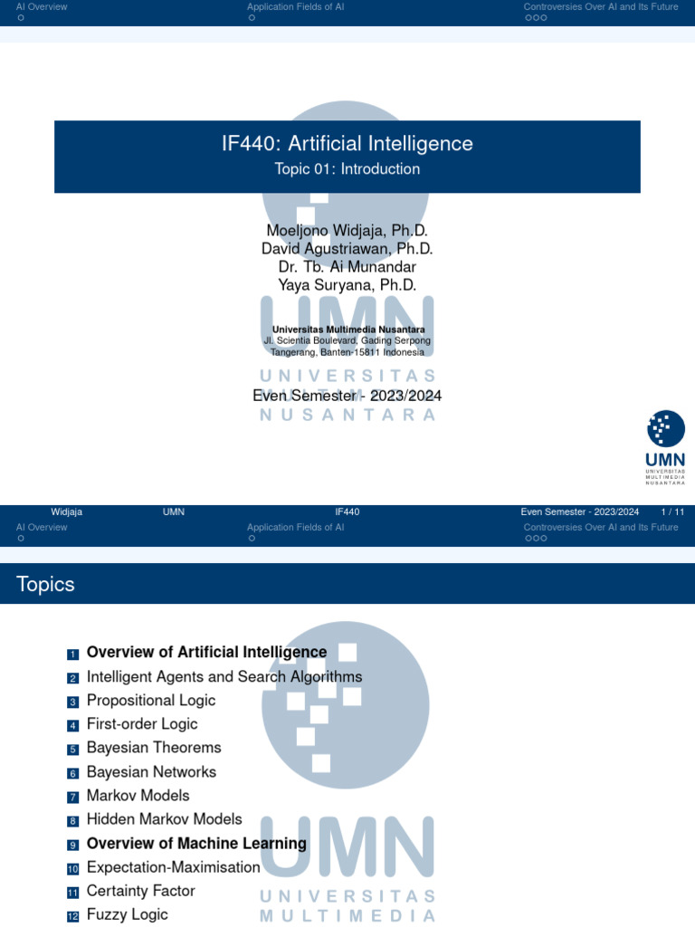Materi IF440 M01 Introduction Gnp2023 2024 | PDF | Artificial ...