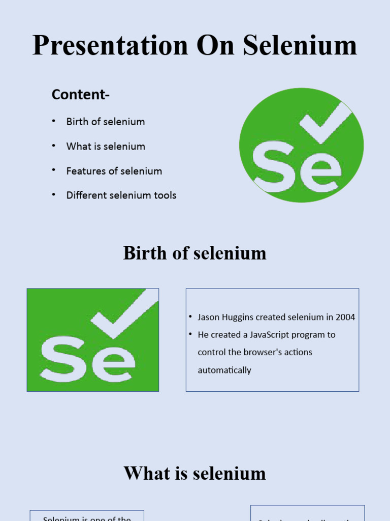 Overview of Selenium Automation Tools | PDF