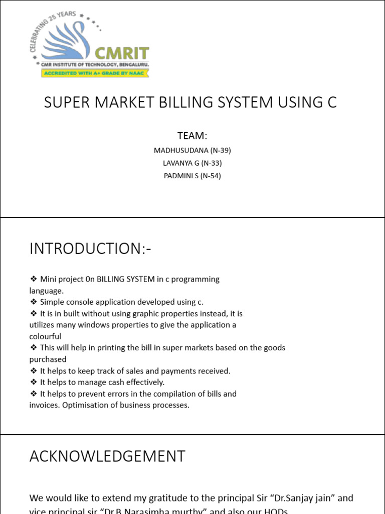 SUPER MARKET BILLING SYSTEM USING C (3) .PDF Online Complier | PDF ...