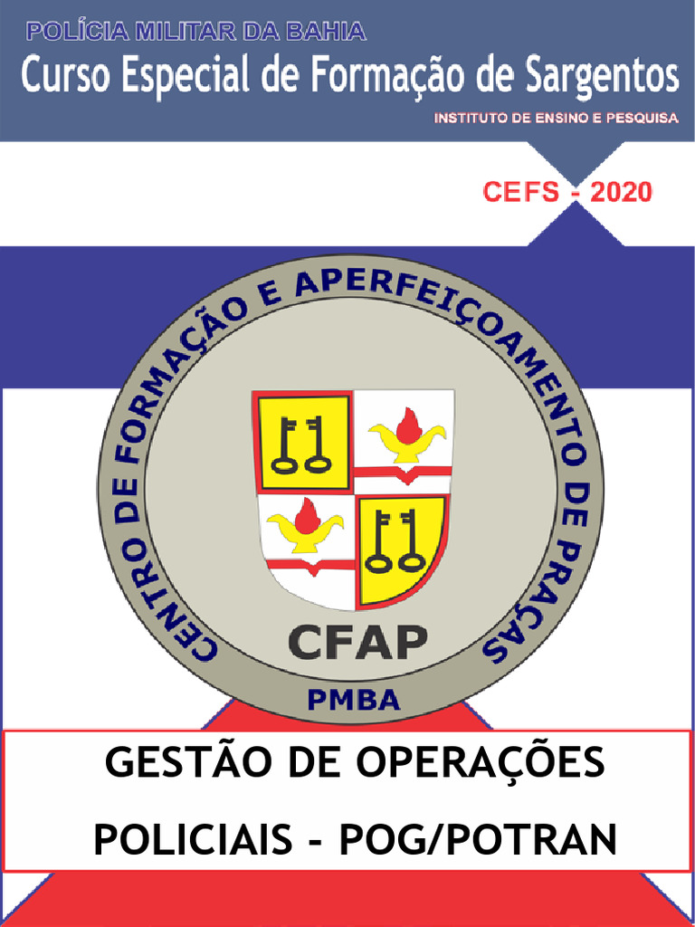 Gestão de Operações Policiais: POG/POTRAN | PDF | Poder Policial (Lei ...