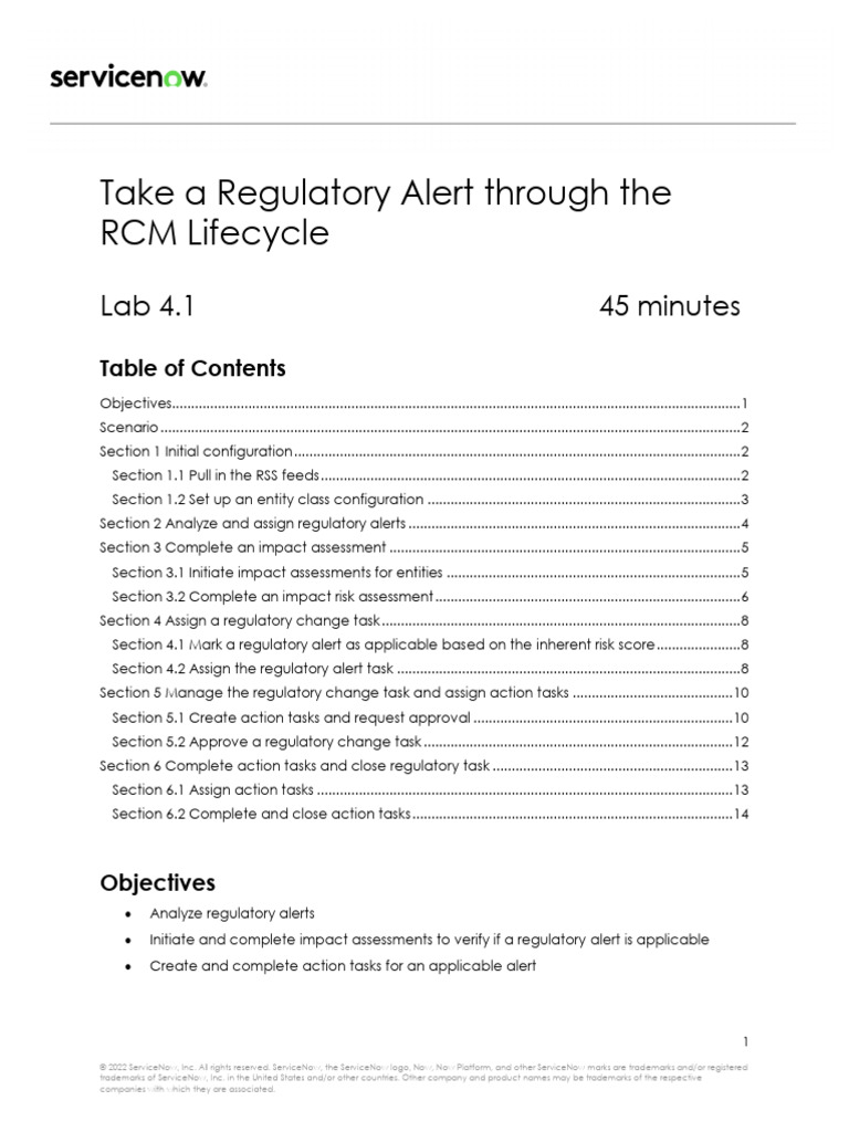 Grc irmf lab 4 1 take a regulatory alert through the rcm lifecycle
