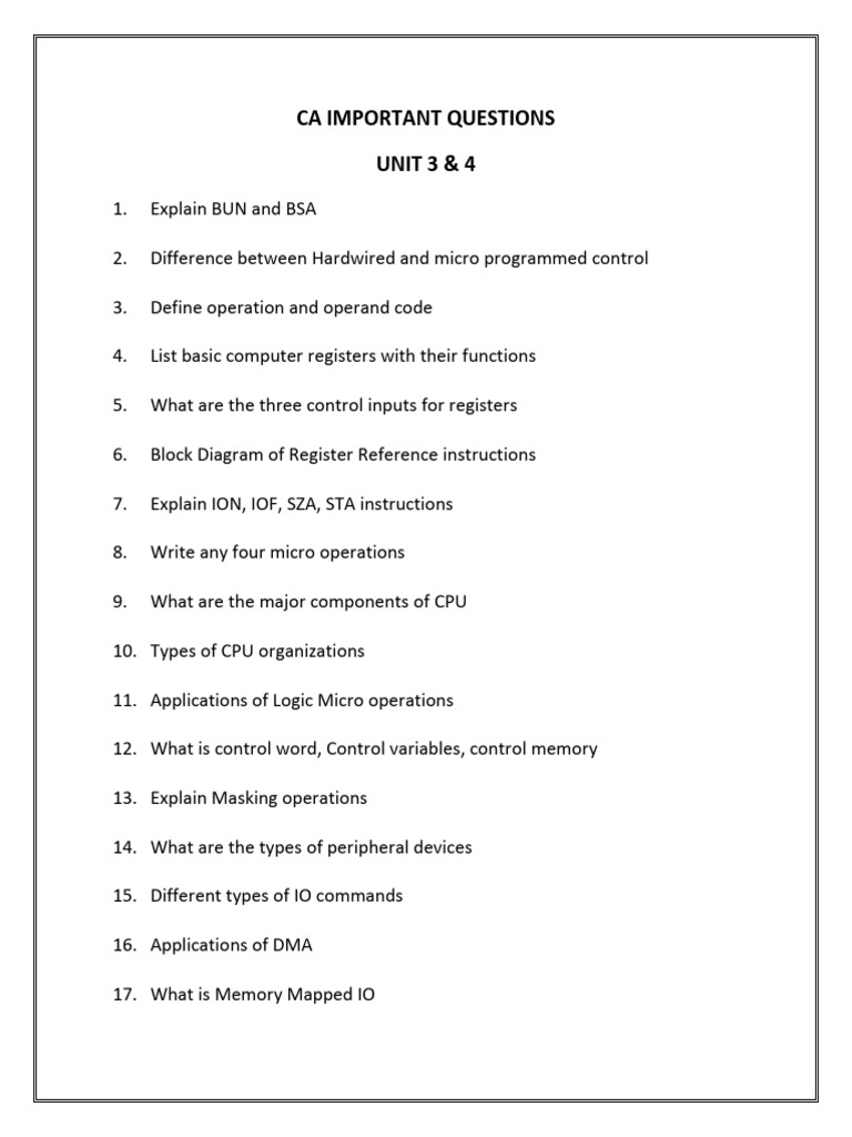 CA Important Questions | PDF | Teaching Methods & Materials | Computers