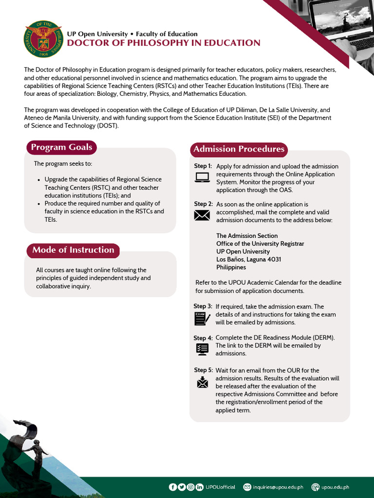 PhD in Education at UP Open University | PDF | Science | Doctor Of ...