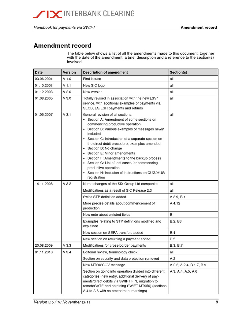 SWIFT Handbook Pages 9 | PDF | Payments | Banking Technology