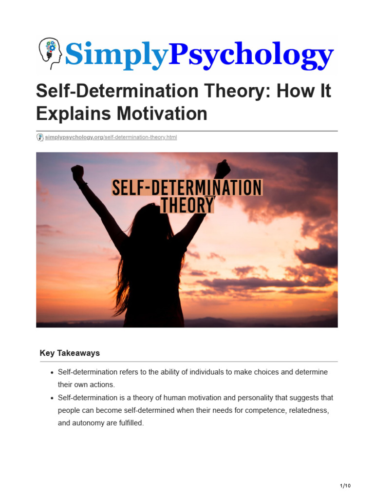 Understanding Self-Determination Theory | PDF | Motivational | Motivation