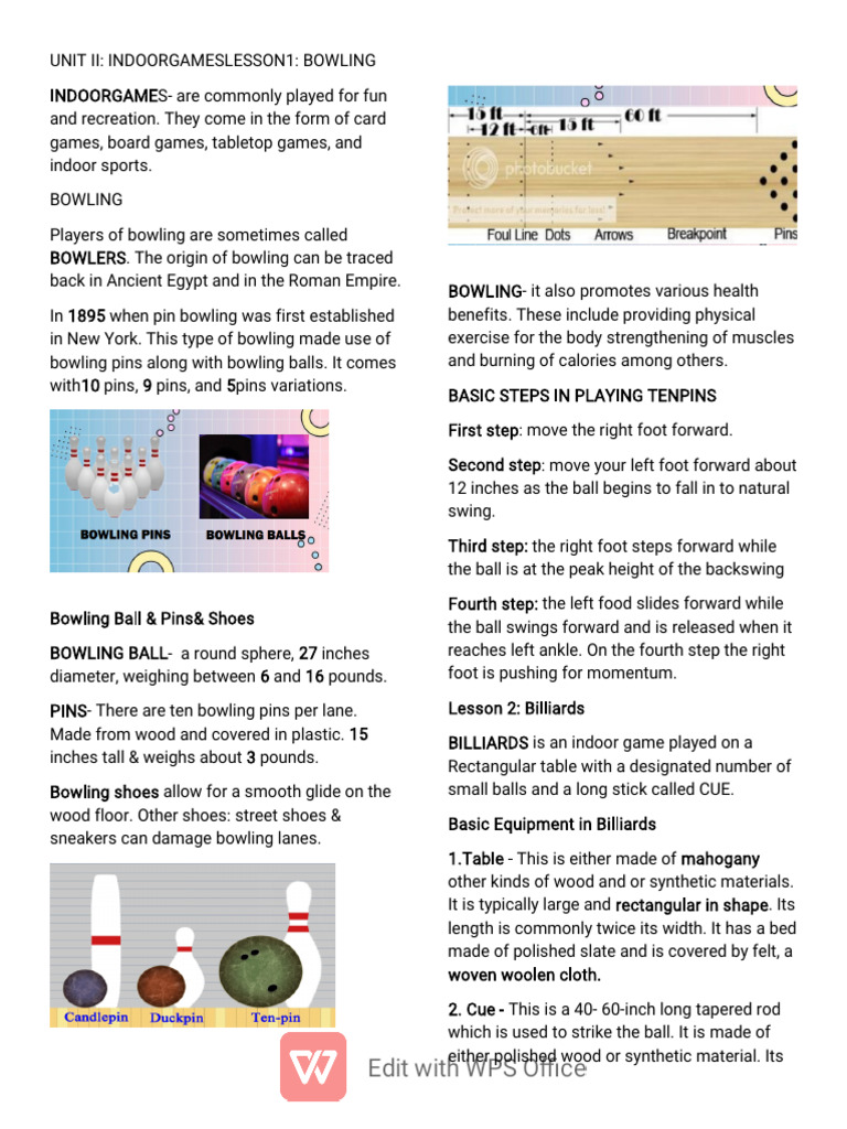 Indoor Games: Bowling & Billiards Guide | PDF | Pool (Cue Sports) | Cue ...