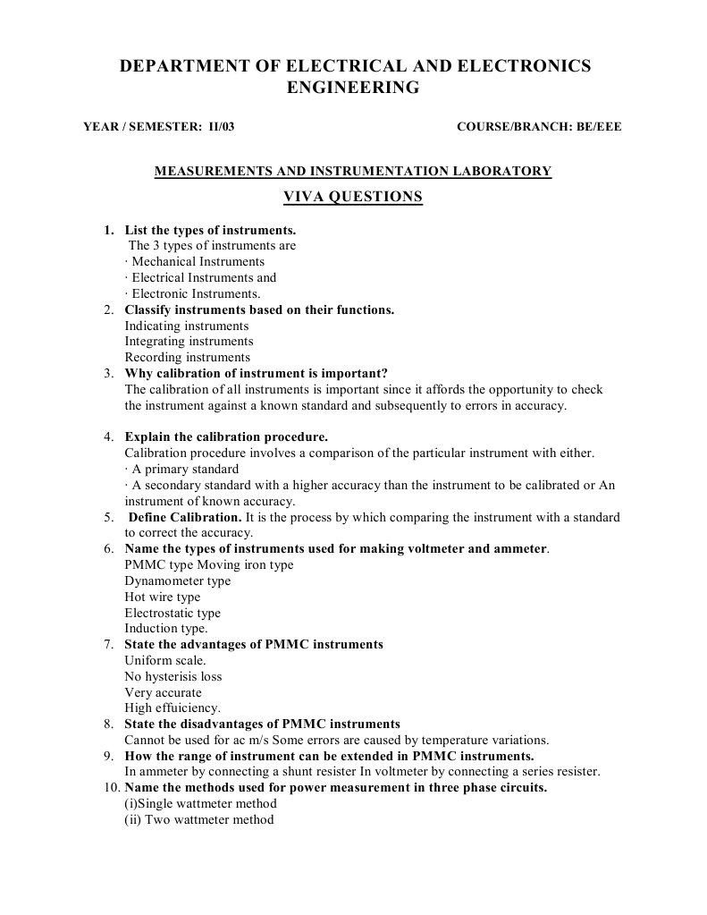 Electrical Measurements Lab Manual | PDF
