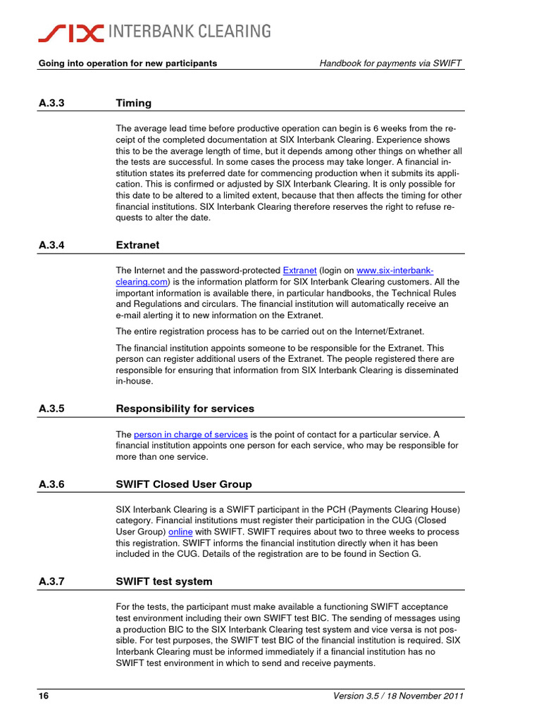 SWIFT Handbook Pages 16 | PDF | World Wide Web | Internet & Web