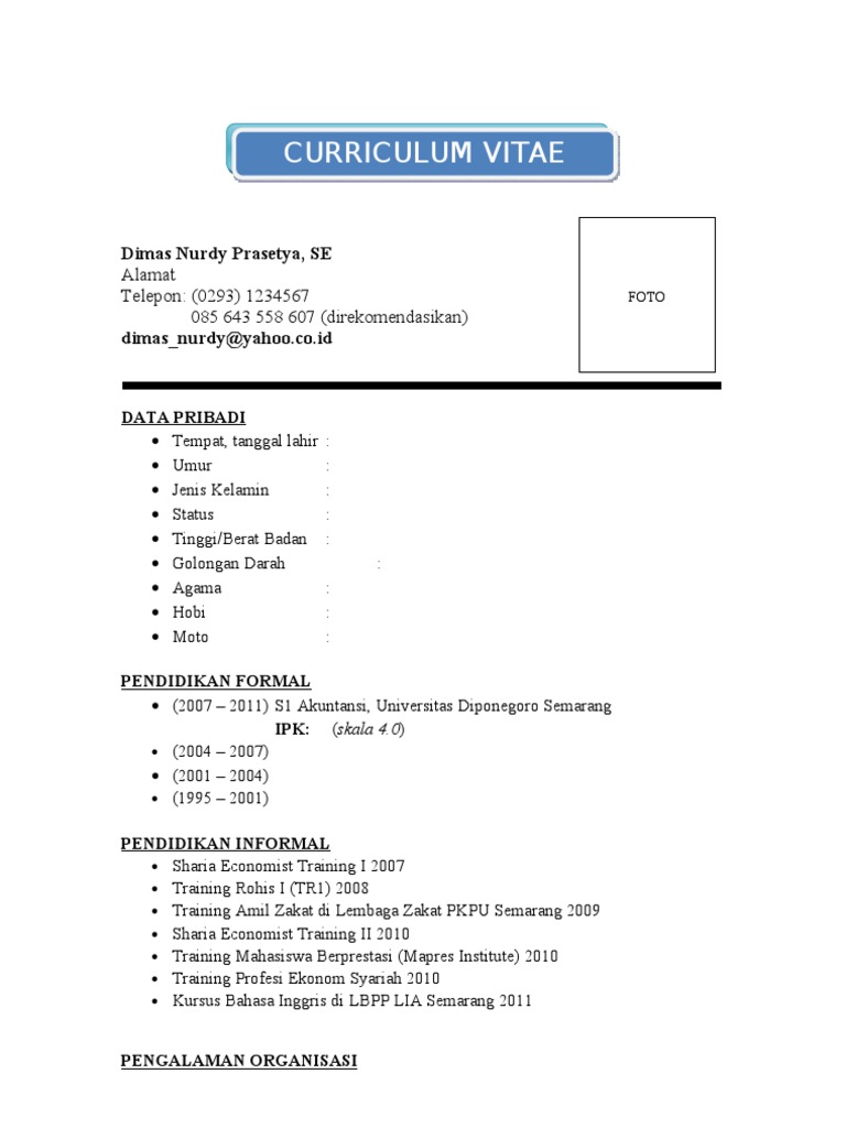 Form Kosong CV