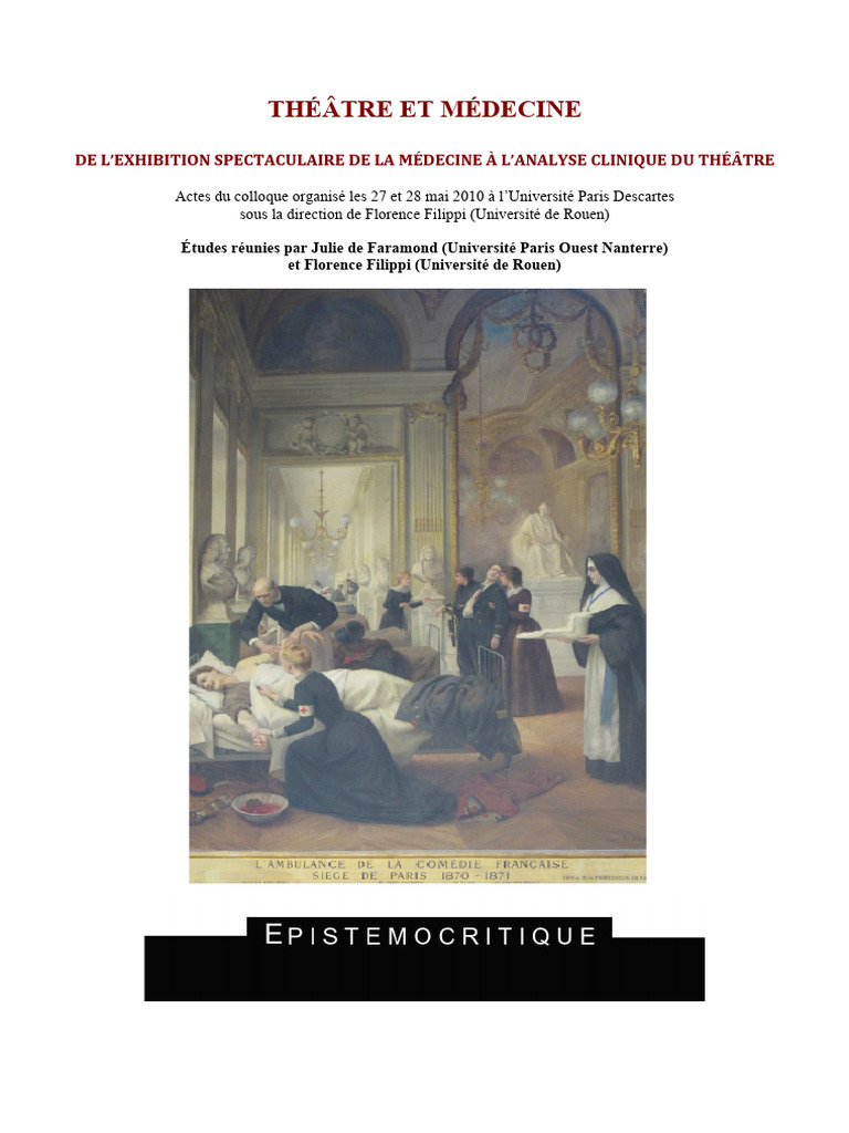 Th tre Et M decine Interactions Et Influences PDF Hyst rie Th tre