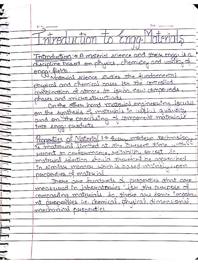 Engineering Materials Notes | PDF