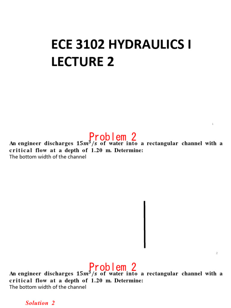 ECE 3102 HYDRAULICS I Lecture 2 | PDF | Continuum Mechanics | Chemical ...
