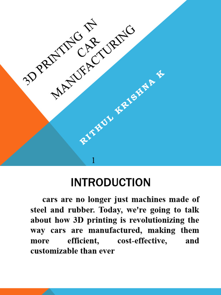 3d Printing Car Manufacturing Pdf
