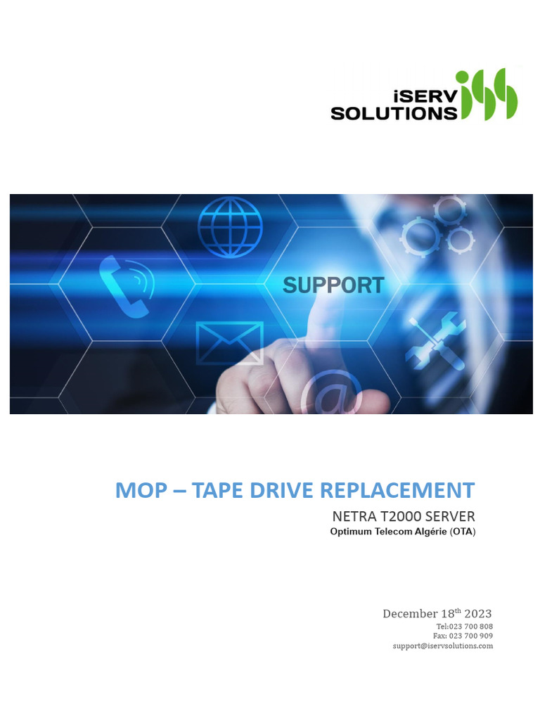 NETRA T2000 Tape Drive Replacement MOP | PDF | Computer Hardware ...