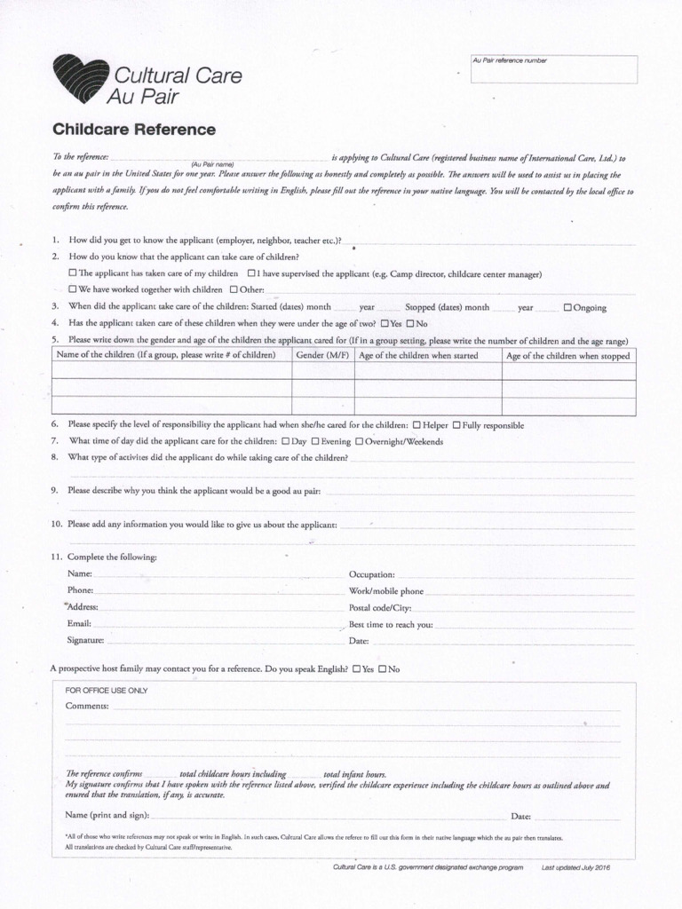 Childcare Ref Eng and Port | PDF